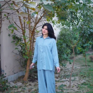 2Pc buttoned coord set - sky blue