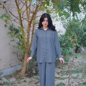 2Pc buttoned coord set - Grey