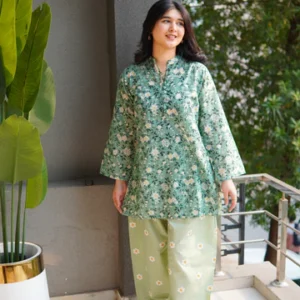 2 Pc - Embroided Farshi Shalwar With printed Shirt - 007