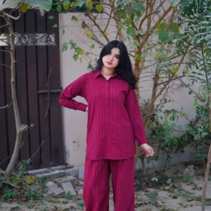 2Pc Button Coord Set - Maroon